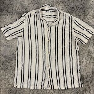 Zara Black and White Casual Button Down Shirt